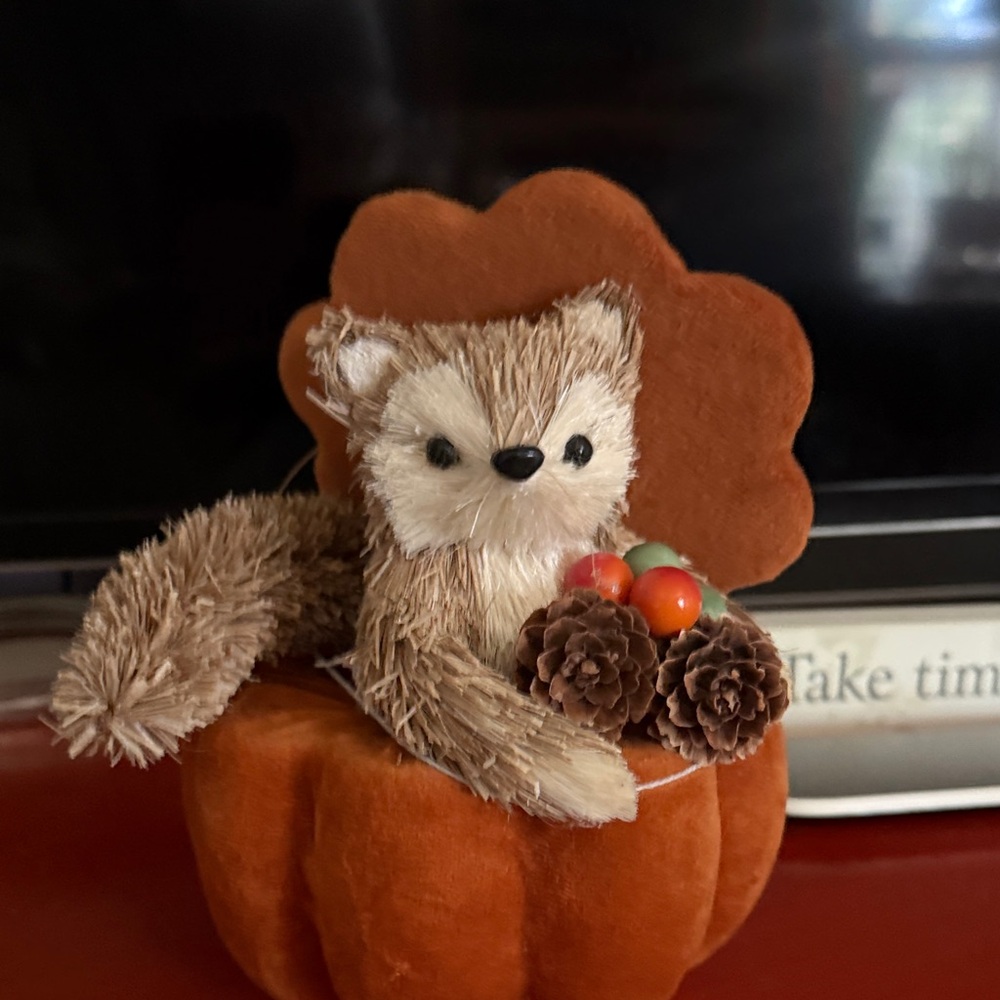 Sisal Fox on Pumpkin Home Accent 10”